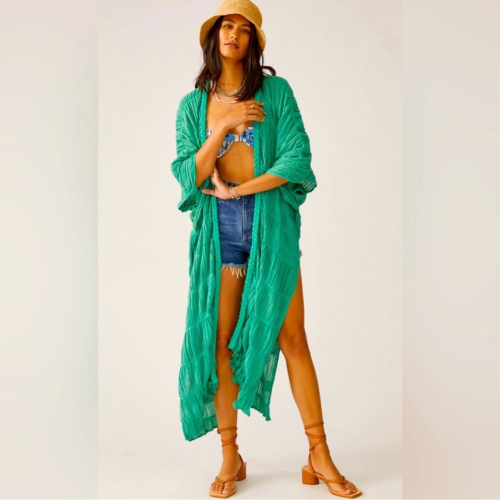 Anthropologie Maeve Ruched Side-Slit Kimono duster Sz OS
